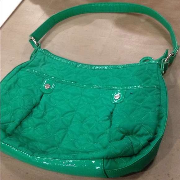 green quilted bag
